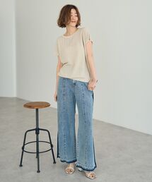 Editt by YECCA VECCA | 綿麻ラインバギーデニム(デニムパンツ)