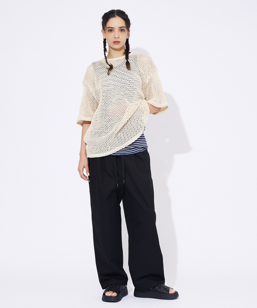 ABAHOUSE(アバハウス)の「【Revo./レボ】ワイドレッグ/タイガーテープライン/ツイルワークイージーパンツ/TH-3928(チノパンツ・メンズ・ブラック/ベージュ・M/L)」の4枚目の写真