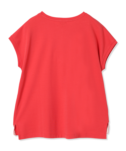 Petit Honfleur(プチオンフルール)の「2025年春夏【接触冷感・UVカット】オーガニックコットンフレンチスリーブロゴTシャツ(Tシャツ/カットソー・レディース・グリーン/レッド/ホワイト・M/L)」の5枚目の写真