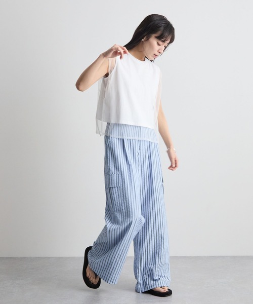 Futier land(フューティアランド)の「フレンチスリーブチュールレイヤードトップス(Tシャツ/カットソー・レディース・ブラック/グレー/ホワイト/ピンク・MEDIUM/LARGE/X-LARGE)」の13枚目の写真