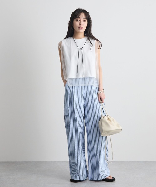 Futier land(フューティアランド)の「フレンチスリーブチュールレイヤードトップス(Tシャツ/カットソー・レディース・ブラック/グレー/ホワイト/ピンク・MEDIUM/LARGE/X-LARGE)」の14枚目の写真