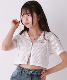 repipi armario | メッシュＷZIPショートトップス【半袖】(その他トップス)