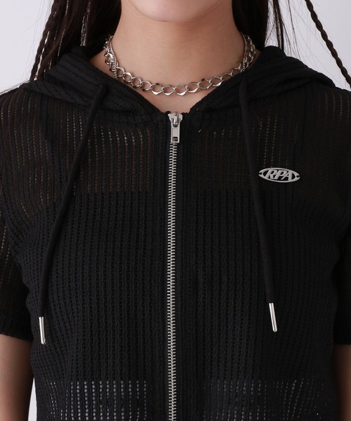 repipi armario（レピピ アルマリオ）の「メッシュＷZIPショートトップス【半袖】（その他トップス・キッズ・ホワイト/ブラック・MEDIUM/LARGE/SMALL）」の8枚目の写真