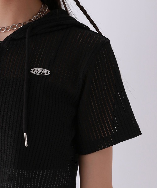 セール】メッシュWZIPショートトップス【半袖】（その他