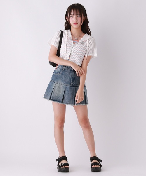 repipi armario トップス ボトムス 6点セット ▶ L 160 セール】メッシュWZIPショートトップス【半袖】（その他