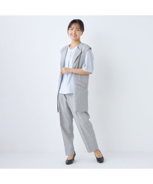 新品未使用　スーツセレクト4点セット　SUIT SELECT スーツベスト　ジレ セール】【洗えるジレ】ノーカラーダブルボタンベスト