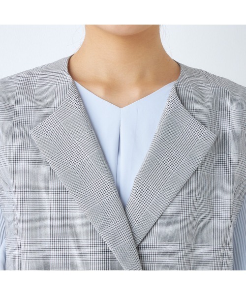 新品未使用　スーツセレクト4点セット　SUIT SELECT スーツベスト　ジレ SLIM TAPERED】ジレ(ベスト)/ネイビー×シャドーストライプ