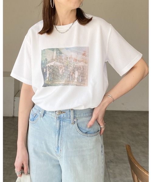 REGINA ROMANTICO フォトプリント 半袖シャツ 36 LIAN tシャツ フォトプリント半袖Tシャツ レディース : ZOZOTOWN
