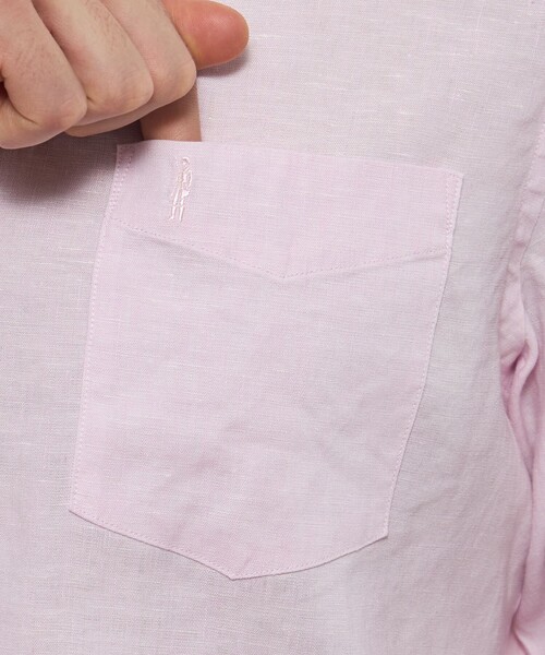 MACKINTOSH LONDON（マッキントッシュ ロンドン）の「【LEON掲載】ストレッチリネンワイドカラーシャツ（シャツ/ブラウス・メンズ・パープル系その他2/ピンク系その他2/ブルー系その他2/ネイビー/オフホワイト・XL/L/M）」の16枚目の写真