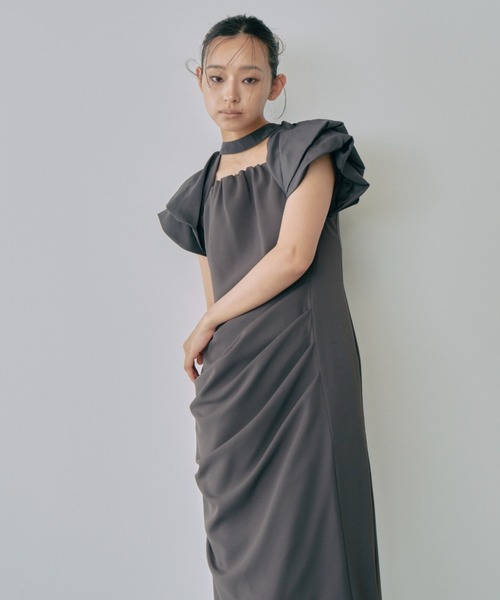 スーツ・フォーマル・ドレス ANDRESD drape dress BLACK drape dress / ドレープドレス（ドレス）｜ANDRESD