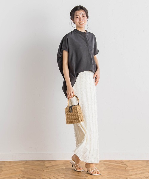 Droite lautreamont（ドロワットロートレアモン）の「タンブラーブッチャーブラウス≪手洗い可能≫（シャツ/ブラウス・レディース・イエロー/ダークネイビー/チャコールグレー・M）」の21枚目の写真