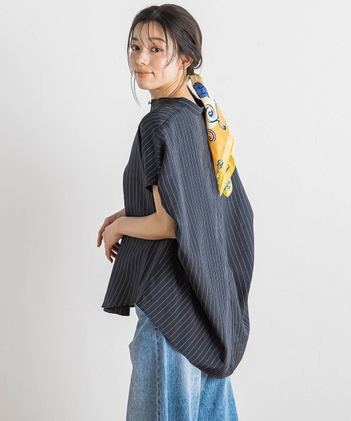 Droite lautreamont（ドロワットロートレアモン）の「タンブラーブッチャーブラウス≪手洗い可能≫（シャツ/ブラウス・レディース・イエロー/ダークネイビー/チャコールグレー・M）」の16枚目の写真