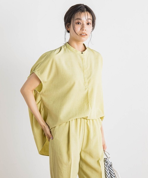 Droite lautreamont（ドロワットロートレアモン）の「タンブラーブッチャーブラウス≪手洗い可能≫（シャツ/ブラウス・レディース・イエロー/ダークネイビー/チャコールグレー・M）」の9枚目の写真