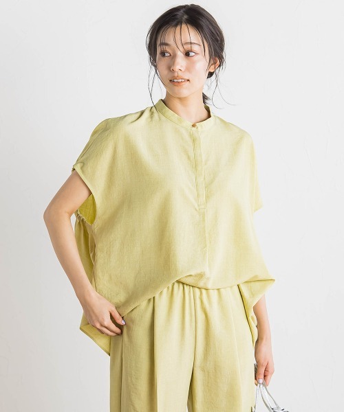 Droite lautreamont（ドロワットロートレアモン）の「タンブラーブッチャーブラウス≪手洗い可能≫（シャツ/ブラウス・レディース・イエロー/ダークネイビー/チャコールグレー・M）」の8枚目の写真