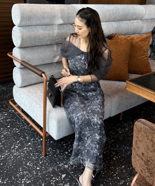 チュールドレープスパンコールドレス / tulle drape spangle dress（ドレス）｜ANDRESD（アンドレスド）