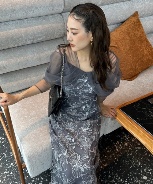 チュールドレープスパンコールドレス / tulle drape spangle dress（ドレス）｜ANDRESD（アンドレスド）