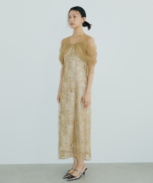 チュールドレープスパンコールドレス / tulle drape spangle dress（ドレス）｜ANDRESD（アンドレスド）