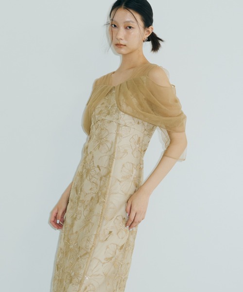 チュールドレープスパンコールドレス / tulle drape spangle dress（ドレス）｜ANDRESD（アンドレスド）