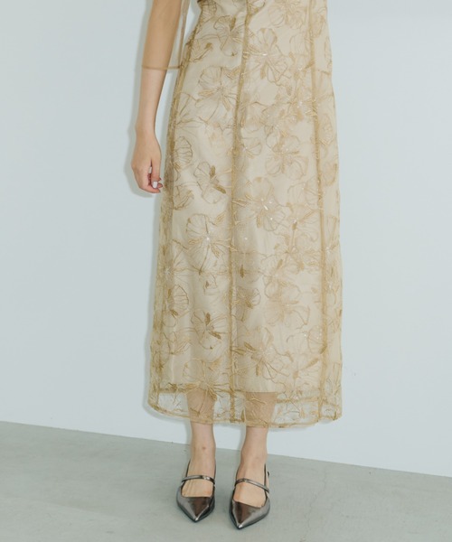 チュールドレープスパンコールドレス / tulle drape spangle dress（ドレス）｜ANDRESD（アンドレスド）