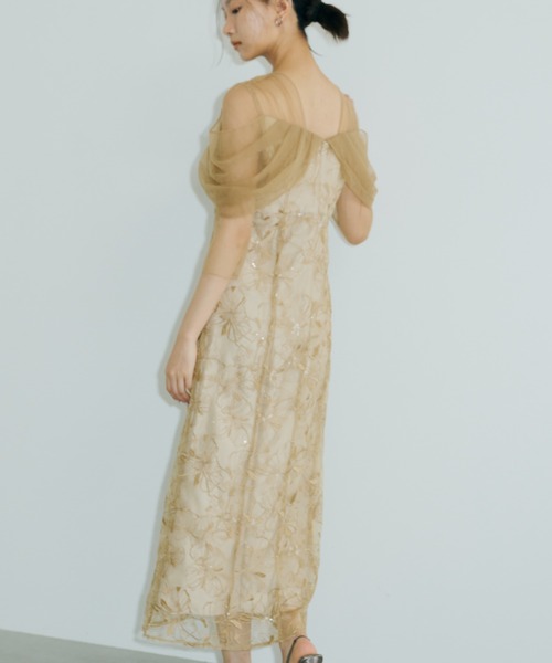 チュールドレープスパンコールドレス / tulle drape spangle dress（ドレス）｜ANDRESD（アンドレスド）