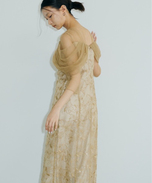 チュールドレープスパンコールドレス / tulle drape spangle dress（ドレス）｜ANDRESD（アンドレスド）