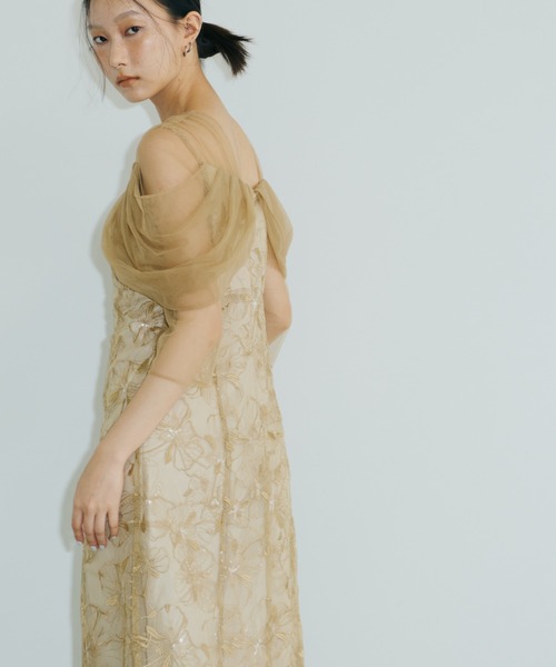 チュールドレープスパンコールドレス / tulle drape spangle dress（ドレス）｜ANDRESD（アンドレスド）