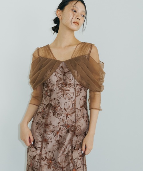 チュールドレープスパンコールドレス / tulle drape spangle dress（ドレス）｜ANDRESD（アンドレスド）