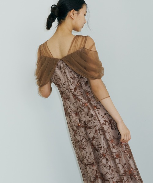 チュールドレープスパンコールドレス / tulle drape spangle dress（ドレス）｜ANDRESD（アンドレスド）