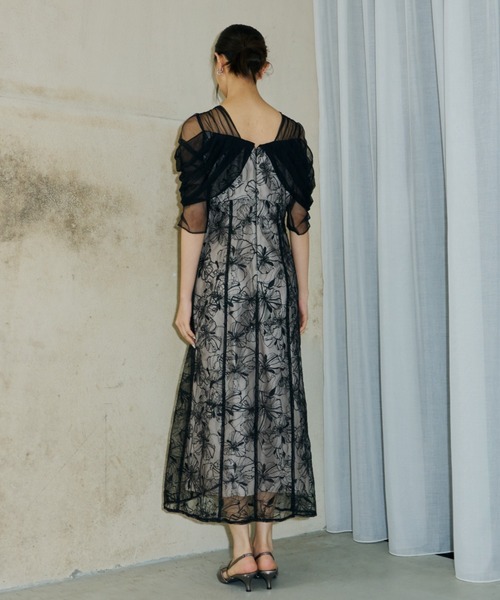 【新品】 ANDRESD spangle dress スパンコールドレス ANDRESD ドレス tulle drape spangle dress / チュールドレープ