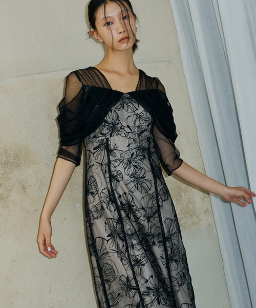 ANDRESD（アンドレスド）の「チュールドレープスパンコールドレス