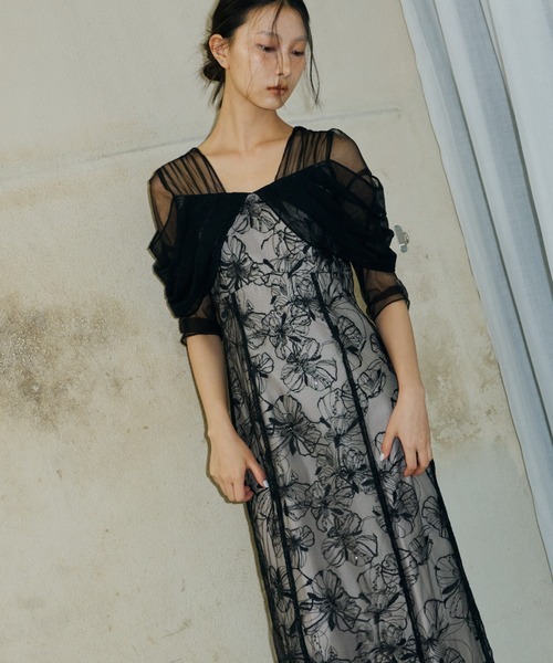ANDRESD（アンドレスド）の「チュールドレープスパンコールドレス