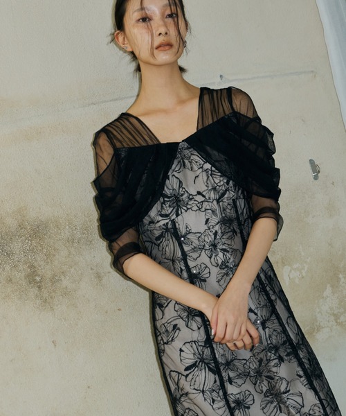 ANDRESD（アンドレスド）の「チュールドレープスパンコールドレス