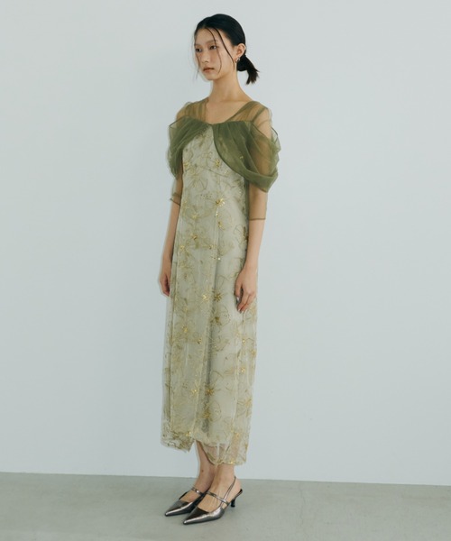 ANDRESD ドレス ANDRESD ドレス glossy multi ruffle dress グロッシーマルチ