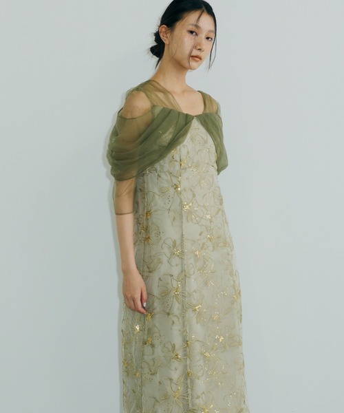 チュールドレープスパンコールドレス / tulle drape spangle dress（ドレス）｜ANDRESD（アンドレスド）