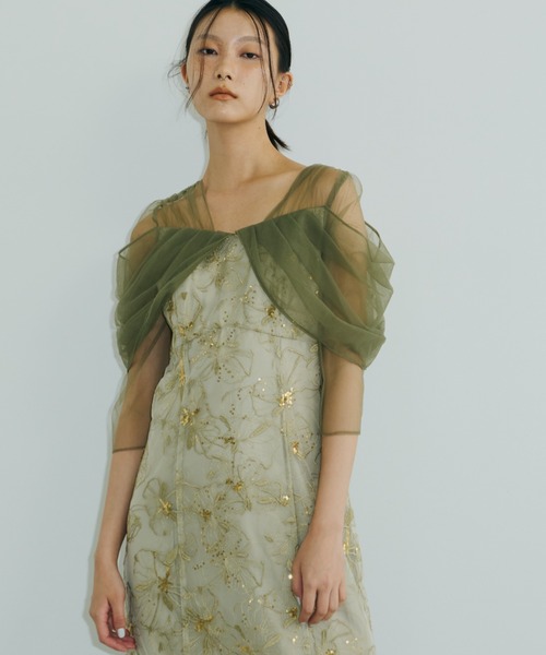 チュールドレープスパンコールドレス / tulle drape spangle dress（ドレス）｜ANDRESD（アンドレスド）