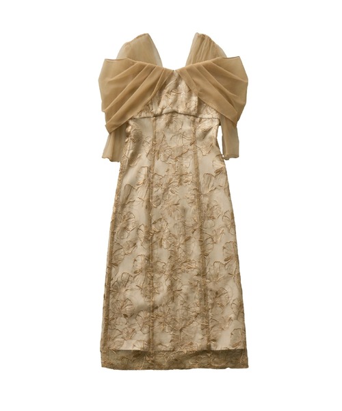 【新品】 ANDRESD spangle dress スパンコールドレス tulle drape spangle dress / チュールドレープスパンコール