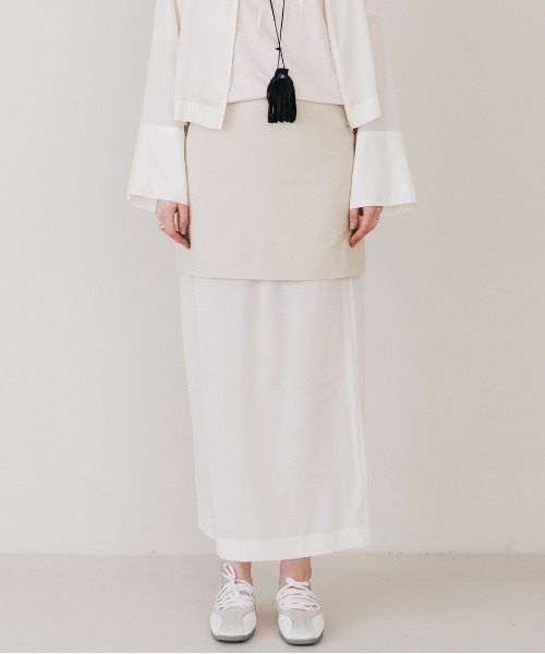 CREDONA(クレドナ)の「SHEER SKIRT SET/シアースカートセット(スカート・レディース・ホワイト/ブルー・FREE)」の1枚目の写真