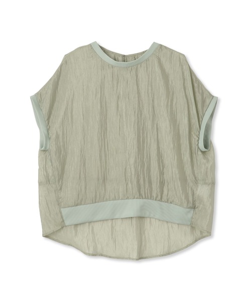 LAUTREAMONT(ロートレアモン)の「【一部店舗限定販売】シャイニーシアーコンビプルオーバー≪手洗い可能≫(シャツ/ブラウス・レディース・ホワイト/グリーン/ブラック・9号)」の8枚目の写真