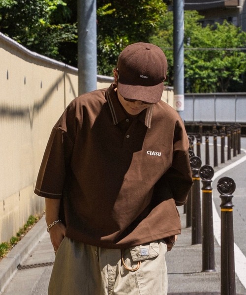 CIASU(シアス)の「ギザステッチポロシャツ(ポロシャツ・メンズ・アイボリー/ネイビー/ブラック/ブラウン・MEDIUM/LARGE)」の4枚目の写真