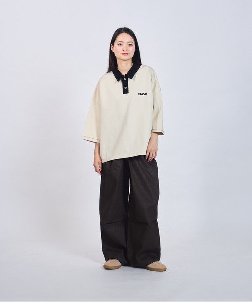 CIASU(シアス)の「ギザステッチポロシャツ(ポロシャツ・メンズ・アイボリー/ネイビー/ブラック/ブラウン・MEDIUM/LARGE)」の15枚目の写真
