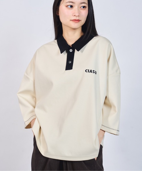 CIASU(シアス)の「ギザステッチポロシャツ(ポロシャツ・メンズ・アイボリー/ネイビー/ブラック/ブラウン・MEDIUM/LARGE)」の11枚目の写真