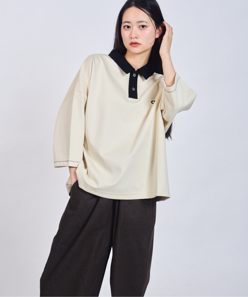 CIASU(シアス)の「ギザステッチポロシャツ(ポロシャツ・メンズ・アイボリー/ネイビー/ブラック/ブラウン・MEDIUM/LARGE)」の6枚目の写真