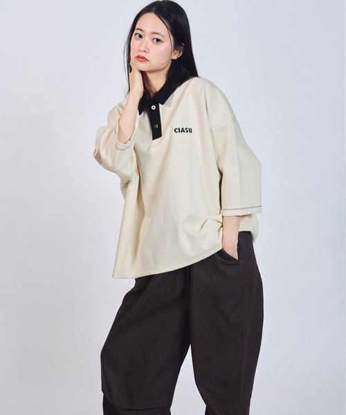 CIASU(シアス)の「ギザステッチポロシャツ(ポロシャツ・メンズ・アイボリー/ネイビー/ブラック/ブラウン・MEDIUM/LARGE)」の8枚目の写真