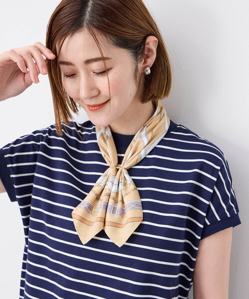 Petit Honfleur（プチオンフルール）の「2025年春夏【接触冷感】スカーフ（ストール/ショール・レディース・ブルー/ベージュ/モカ/ネイビー・フリー）」の2枚目の写真