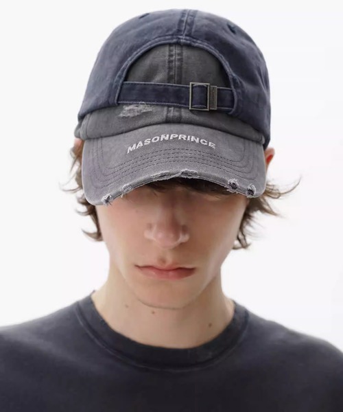 MASONPRINCEヴィンテージウォッシュ加工 ベースボールキャップ セール】ヴィンテージウォッシュ加工&ダメージ加工 ベースボール