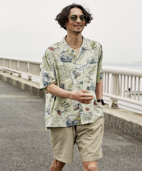 McGREGOR(マックレガー)の「McGREGOR COLLECTION/マックレガー コレクション ヴィンテージライク アロハシャツ(シャツ/ブラウス・メンズ・ブラック/ナチュラル・MEDIUM/LARGE)」の1枚目の写真