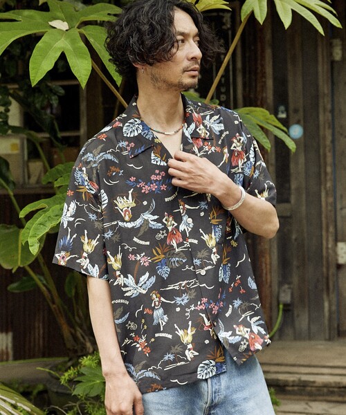 McGREGOR(マックレガー)の「McGREGOR COLLECTION/マックレガー コレクション ヴィンテージライク アロハシャツ(シャツ/ブラウス・メンズ・ブラック/ナチュラル・MEDIUM/LARGE)」の8枚目の写真