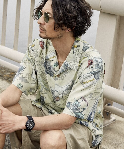 McGREGOR(マックレガー)の「McGREGOR COLLECTION/マックレガー コレクション ヴィンテージライク アロハシャツ(シャツ/ブラウス・メンズ・ブラック/ナチュラル・MEDIUM/LARGE)」の13枚目の写真