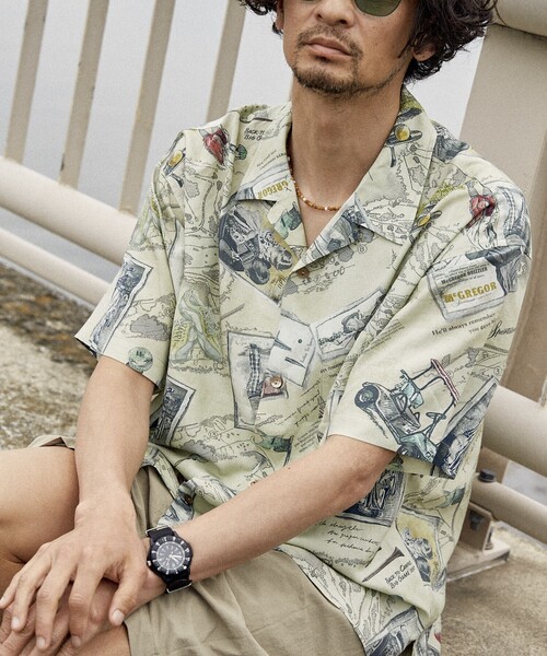 McGREGOR(マックレガー)の「McGREGOR COLLECTION/マックレガー コレクション ヴィンテージライク アロハシャツ(シャツ/ブラウス・メンズ・ブラック/ナチュラル・MEDIUM/LARGE)」の14枚目の写真