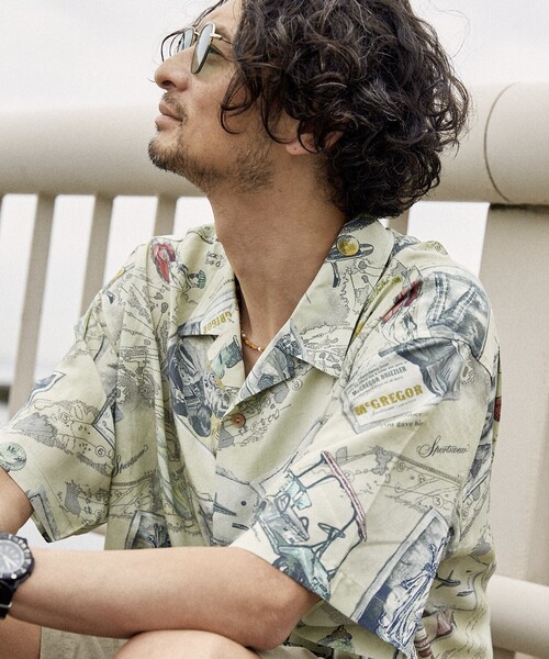 McGREGOR(マックレガー)の「McGREGOR COLLECTION/マックレガー コレクション ヴィンテージライク アロハシャツ(シャツ/ブラウス・メンズ・ブラック/ナチュラル・MEDIUM/LARGE)」の15枚目の写真